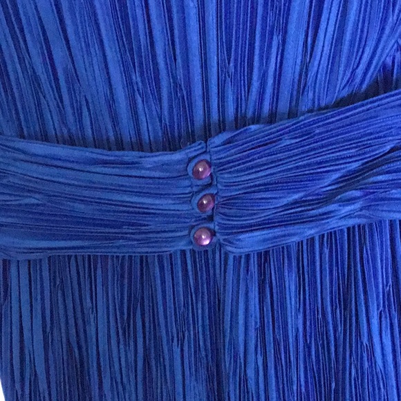 NWT Blue Liz Roberts Dress W/ Belt/buttons - Picture 6 of 8